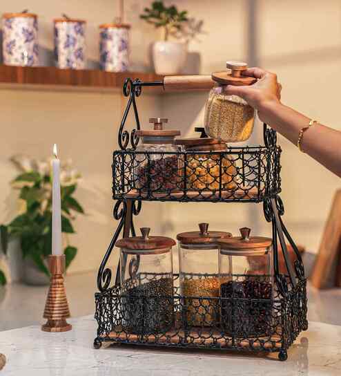 Black & Brown Rustic Charm Vintage Charm Serving Basket