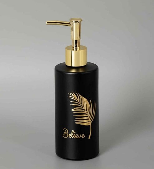 Black  Glass Soap Dispenser