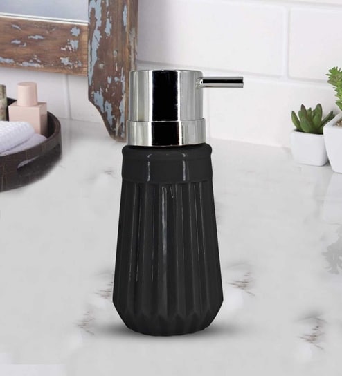 Black 300 ml Ceramic Liquid Soap Dispenser 