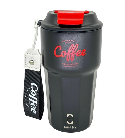 Black 420ml Stainless Steel Double Vacuum Insulated Leak Proof Coffee Tumbler with Lid