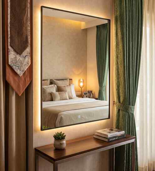 Black Aluminium Frame Backlit Rectangular Wall Mirror 24 X 30 In