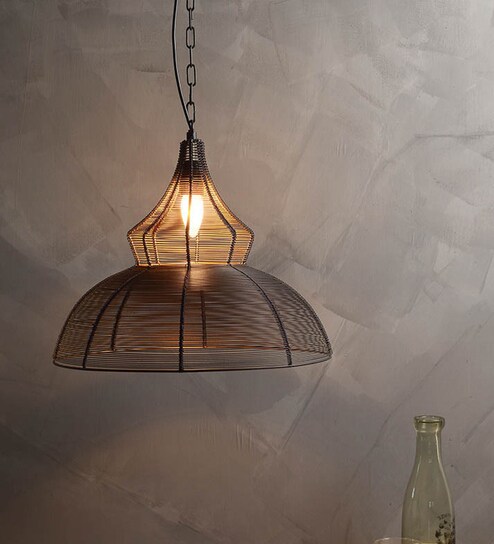 Buy Copper Metal Hanging Black Metal Hanging Light By Fabuliv