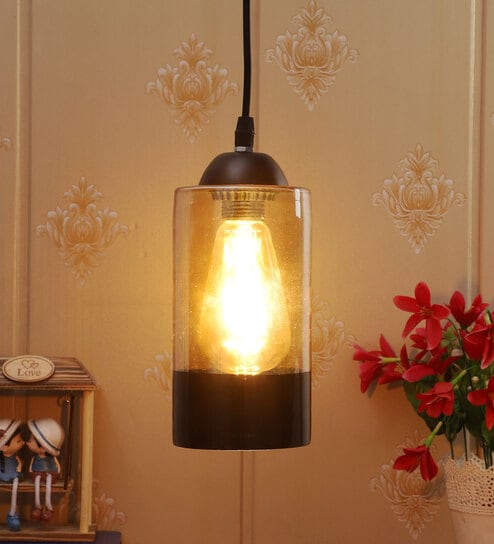 Olivia Black and Gold Metal Hanging Light