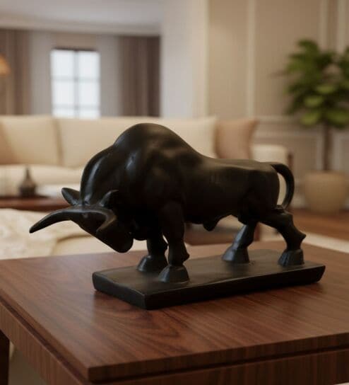 home arte Black Attecking Bull Showpiece-picture-11