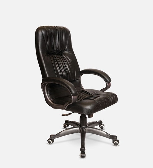 Black Leatherette Executive Chair in Black Colour