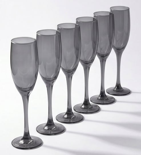 Black Champagne Glass Set of 6
