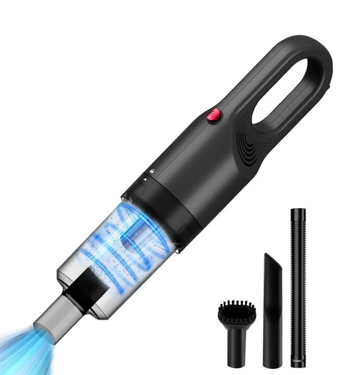 Black Compact Vacuum Cleaner with HEPA Filter