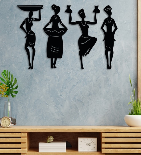 Black Dancing Lady Wooden Wall Decor