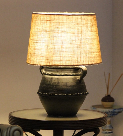 Black Diamond antuque Terracotta Table Lamp
