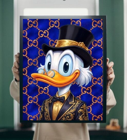 MONEY LOVE DUCK HD Poster With Black Frame, 12.5   17.3 Inches