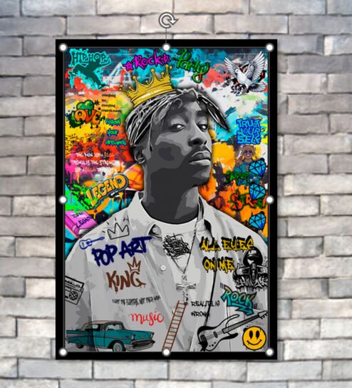 TUPAC HD Poster With Black Frame, 12.5   17.3 Inches