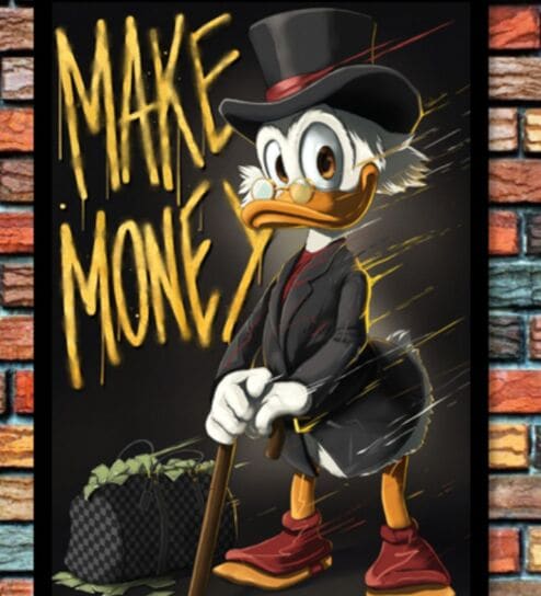 MAKE MONEY DUCK HD Poster With Black Frame, 12.5   17.3 Inches