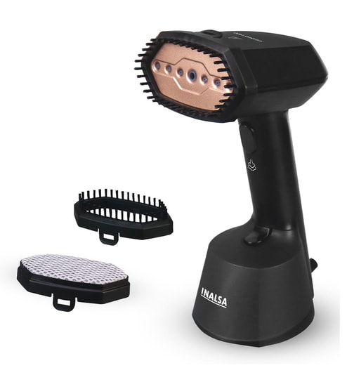Black Garment Steamer with Fabric & Lint Brush-image-3