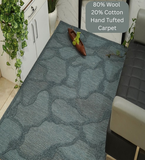 the woven legacy Black Geometrical Wool Hand Tufted Carpet-picture-26