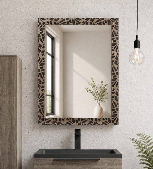Black Glass Artist Wall Mirror