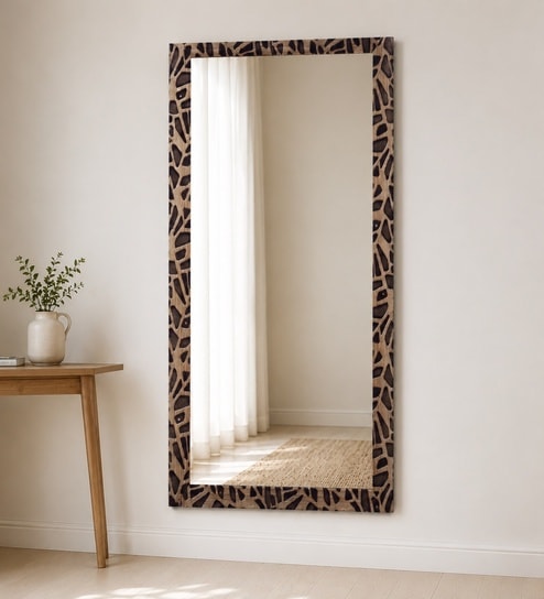 Black Glass Artistic Full Length Mirror