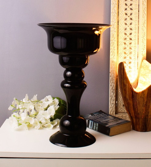 Buy Black Large Glass Vase By Artelier Online Table Vases