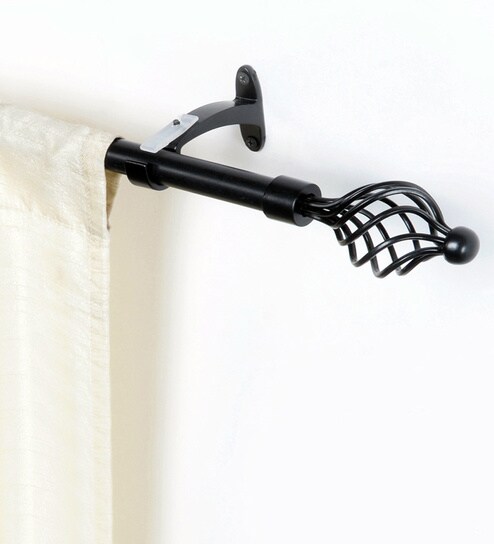 Buy Black Iron Extendable Curtain Rod 36 To 66 Inches By Deco
