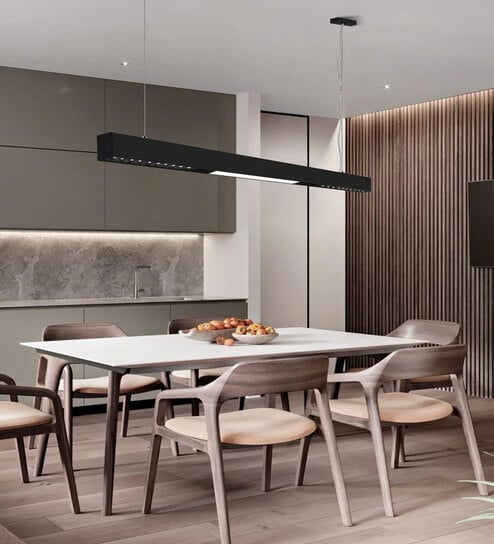 Black Linear With Spot 42W LED Ceiling Light Office & Gym Lighting 3 Color Modes