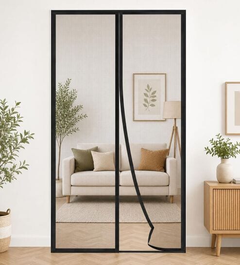 Black Magnetic 7 Feet Mosquito Screen Door Net Curtain