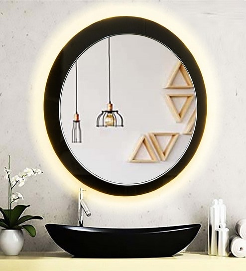 Black Round Shape LED Wall Mirror-image-31
