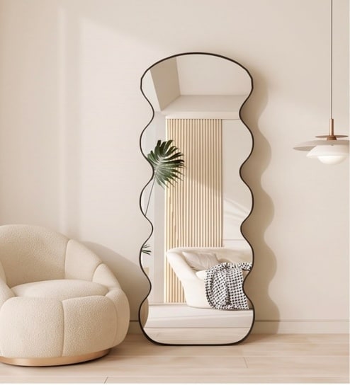 Black Meander Floor Mirror (180 x 80) CM