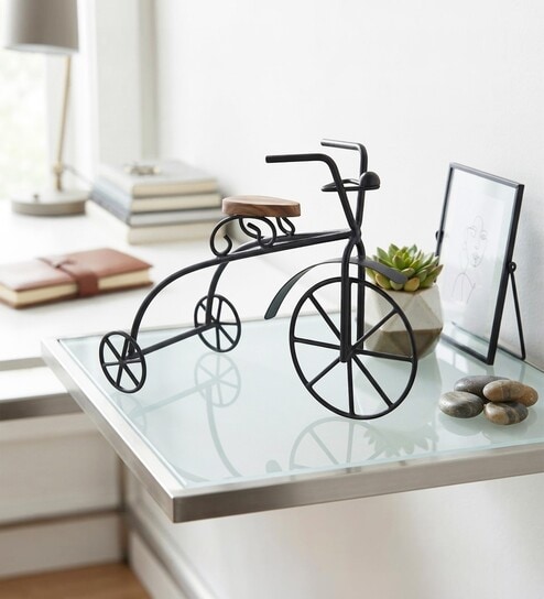 Black Metal Bicycle Showpiece 7.25 Inch High