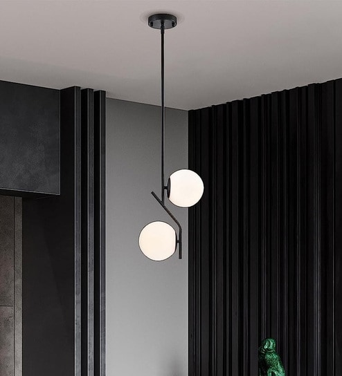 Black Metal Corded Electric Hanging Pendant Light