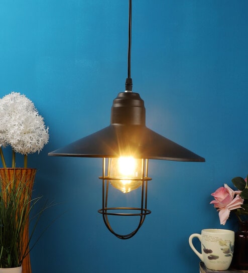 Java Black Metal Hanging Light by Foziq
