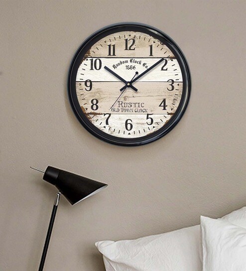 Buy Black Plastic Analog Wall Clock By Random Online Modern Wall