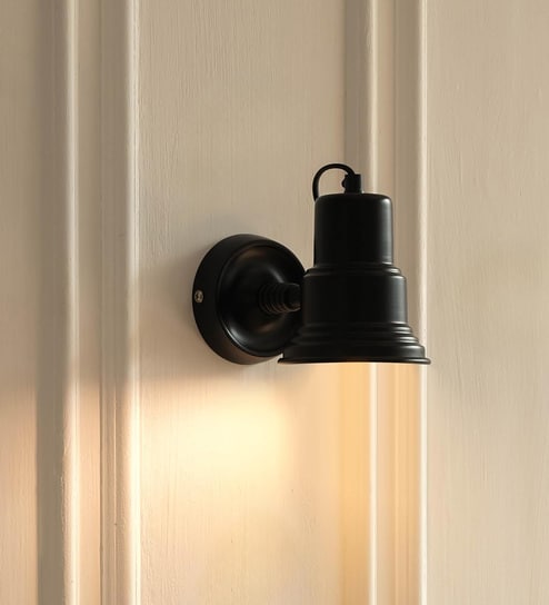 Black Polished Focus Wall Lamp with Rotation Adjustment