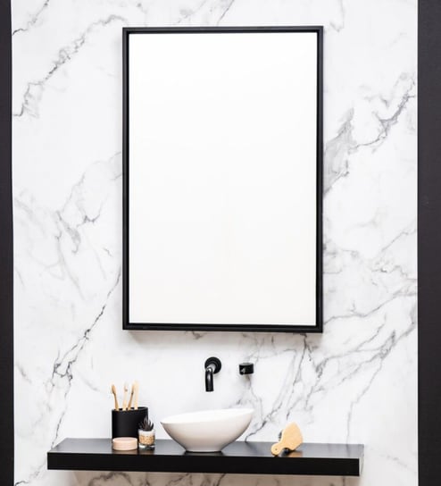Black Rectangular  Aluminium Mirror