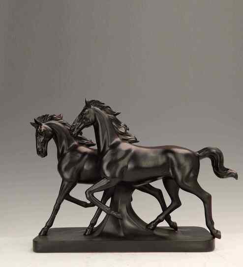 Black Resin Running Horse