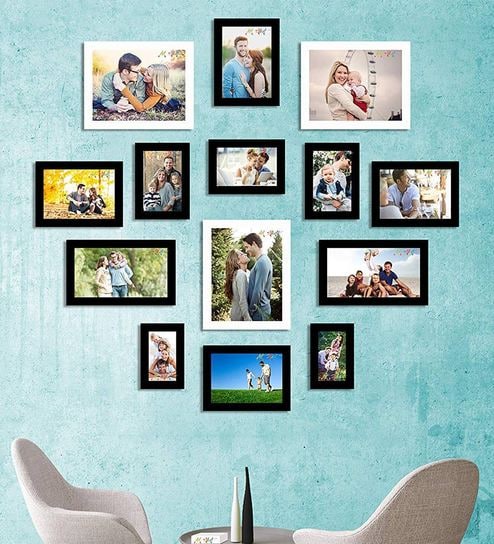 Set of 4 Individual Black Wall Photo Frames Size 8 x 10 inch (Pack of 4)