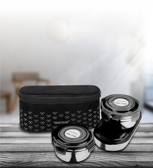 Black Stainless Steel 3Pcs Thermoware Lunch Box