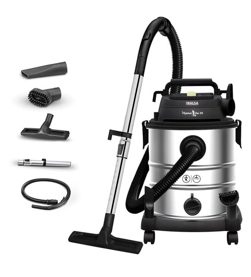 Black Stainless Steel Wet & Dry Vacuum Cleaner with HEPA Filter
