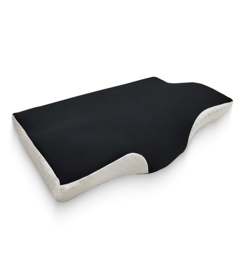 Black White Gel Memory Foam 20 x 13 Inch Cervical Contour Pillow