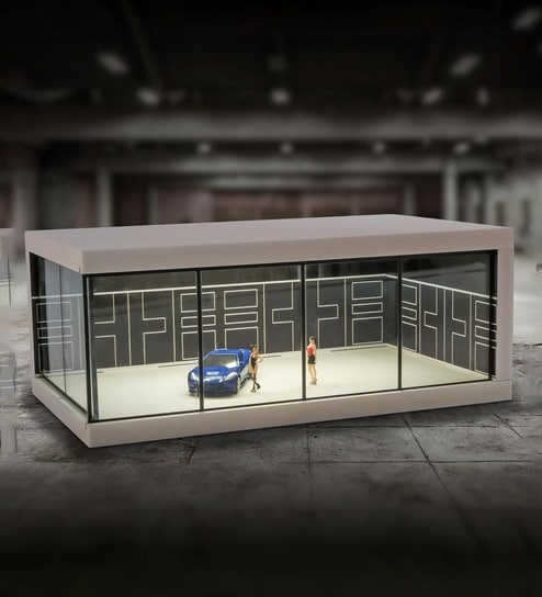 Black Diorama Garage Showroom For Collectors Without Cars