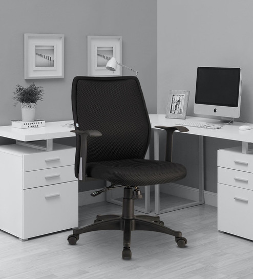 Blaze Breathable Mesh  Middle Back Chair in Black & Black Colour