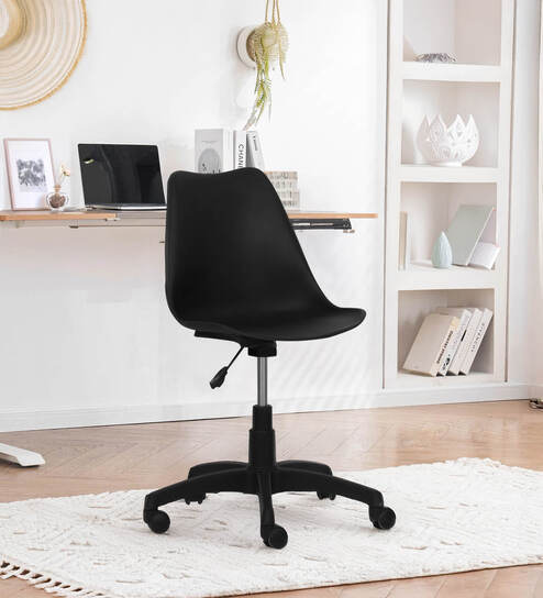 Bling Medium Back Office Chair In Black Colour By Trevi Furniture