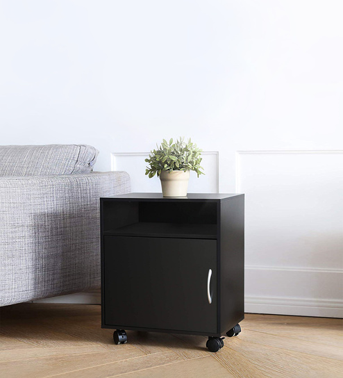 Buy Bliss Bedside Cabinet In Black Colour By Furncasa Online