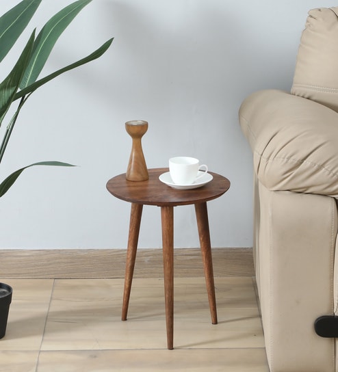 Blois Mango Wood End Table In Tubbaq Finish