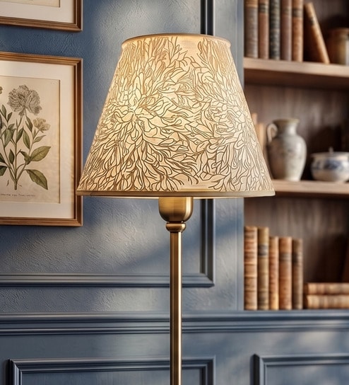 Beige Bloom Polymer Lamp Shade