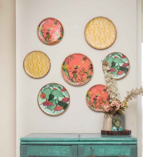 Blooming Green Green Mango Wood Wall Plate by Citilites