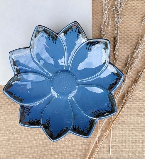 Bloomy 500ml Blue Ceramic Serving Bowl
