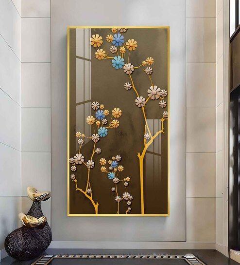 Blossom Mural Glass Finish Vertical Wall Art