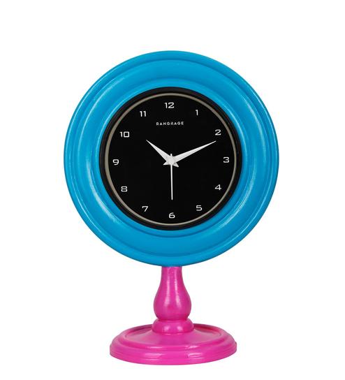 Buy Blue Pink Mdf 10 X 6 X 14 Inch Contemporary Desk Clock By