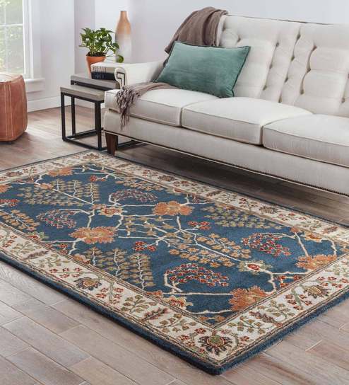 Oriental Pattern Wool Hand Tufted 4 x 6 Feet Carpet by Jaipur Rugs