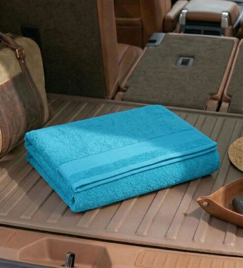 Blue 100% Cotton 380 Gsm Car Towel