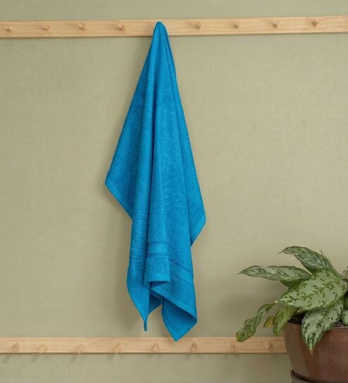 Blue 100% Cotton 525 Gsm Bath Towel